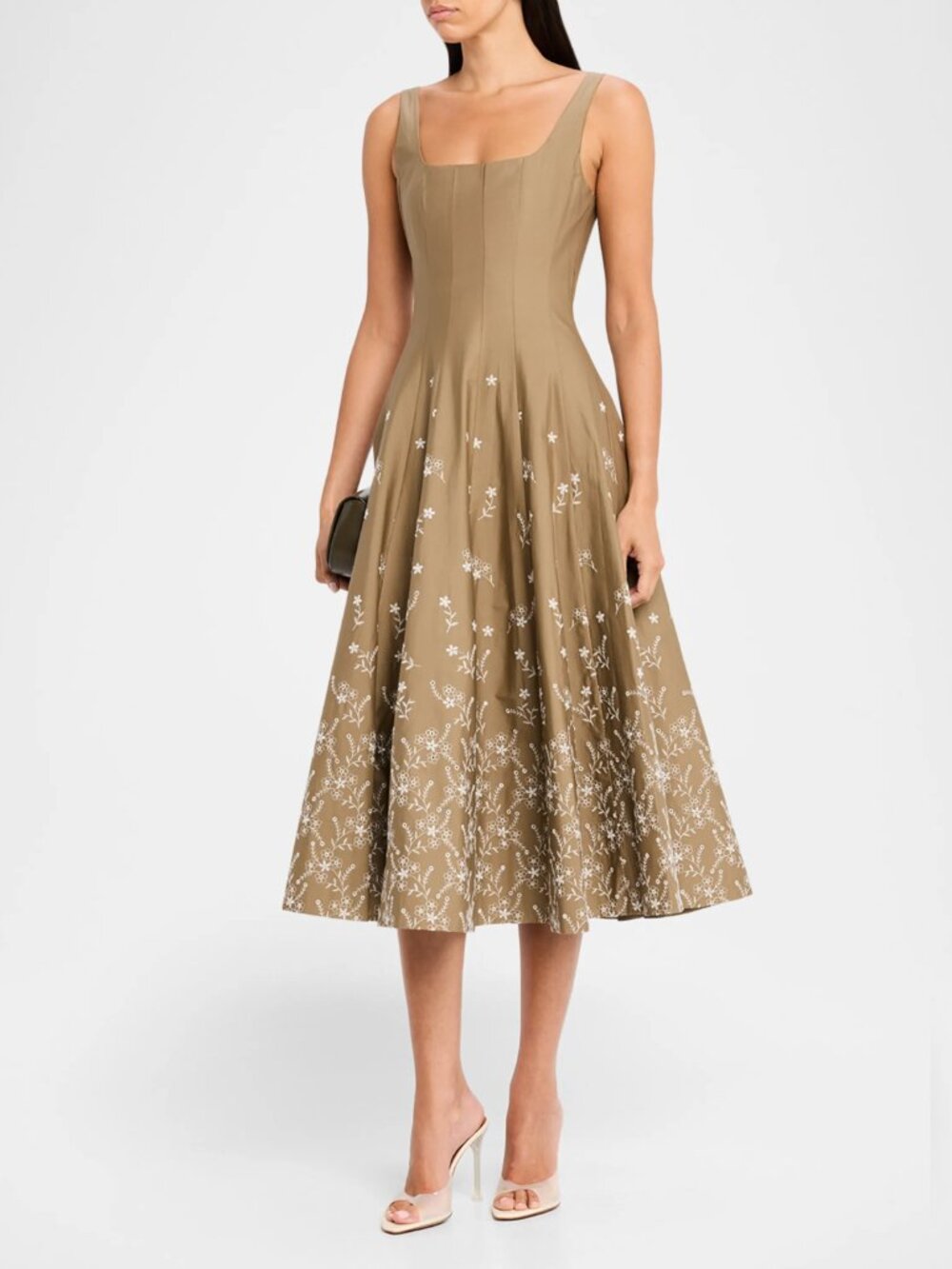 Staud  Wells Embroidered Cotton Poplin Fit & Flare Midi-Dress New With Tags - Picture 8 of 11